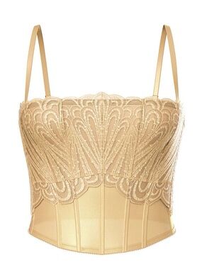 NWOT Victoria's Secret Lace Corset Bralette in Champagne, SDD